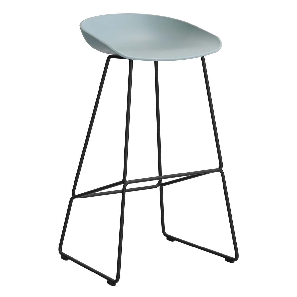 Hay AAS38 Barkruk 75cm Zwart Onderstel Dusty Blue