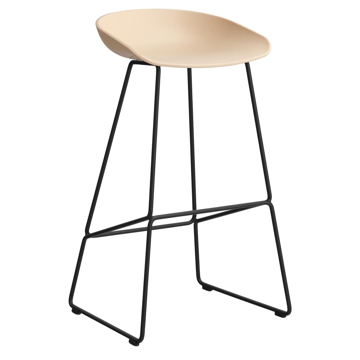 Hay AAS38 Barkruk 75cm Zwart Onderstel Pale Peach