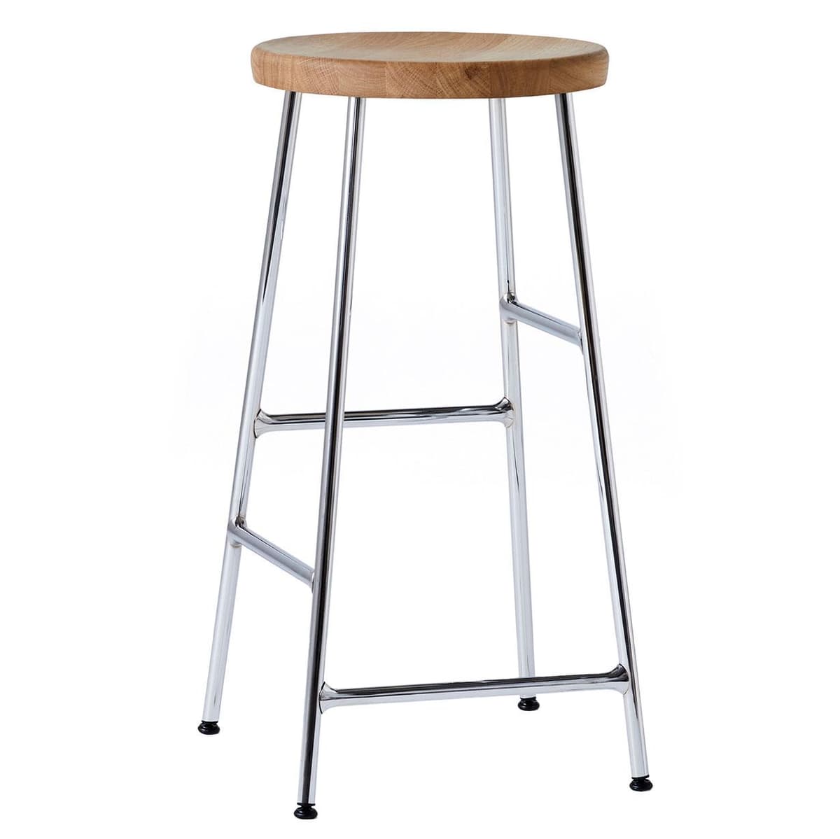 Hay Cornet Barkruk H65cm Chroom Oiled Oak Onderstel Choom