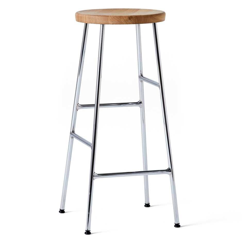 Hay Cornet Barkruk 75cm Oiled Oak Onderstel Verchroomd