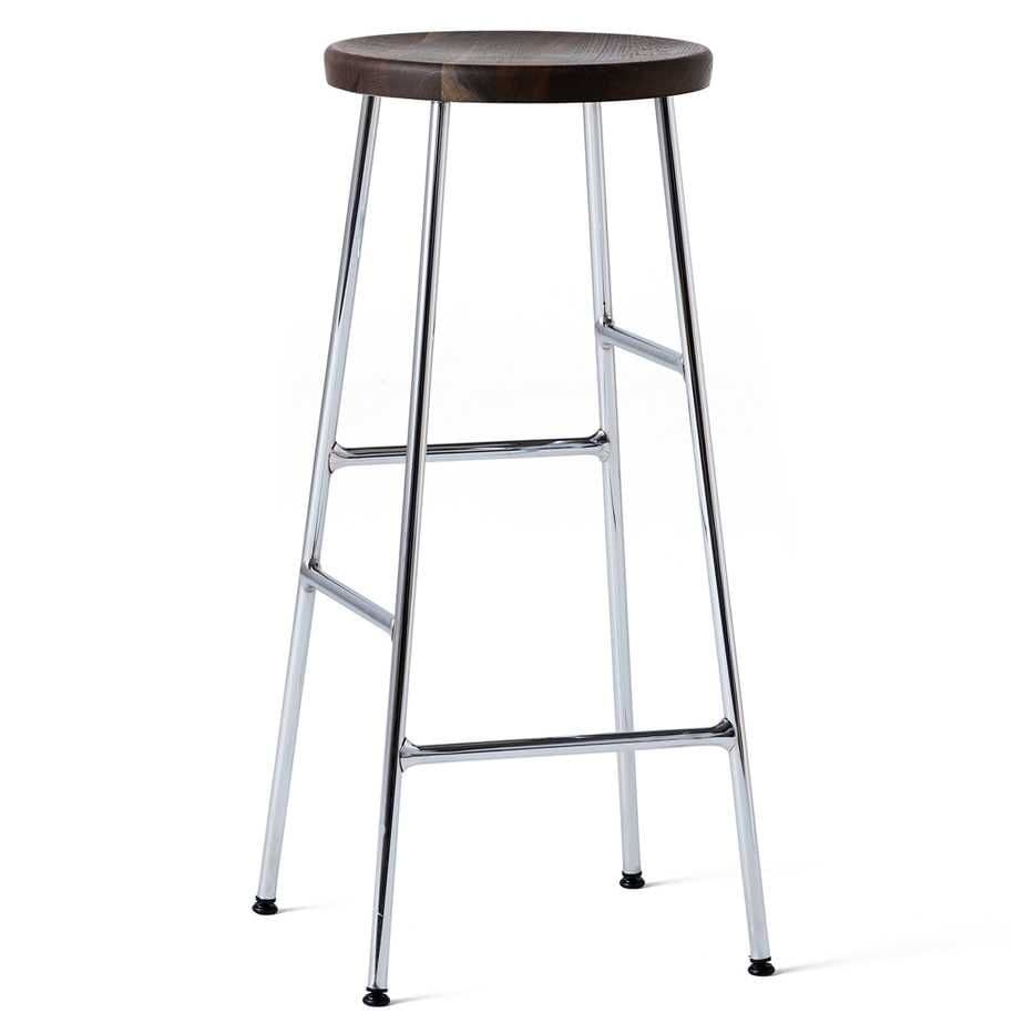 Hay Cornet Barkruk 75cm Smoked Oak Onderstel Verchroomd