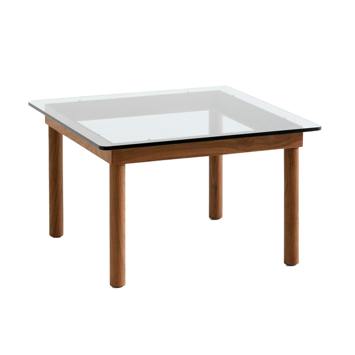 Hay Kofi Salontafel Walnoot 60x60 Helder Glas