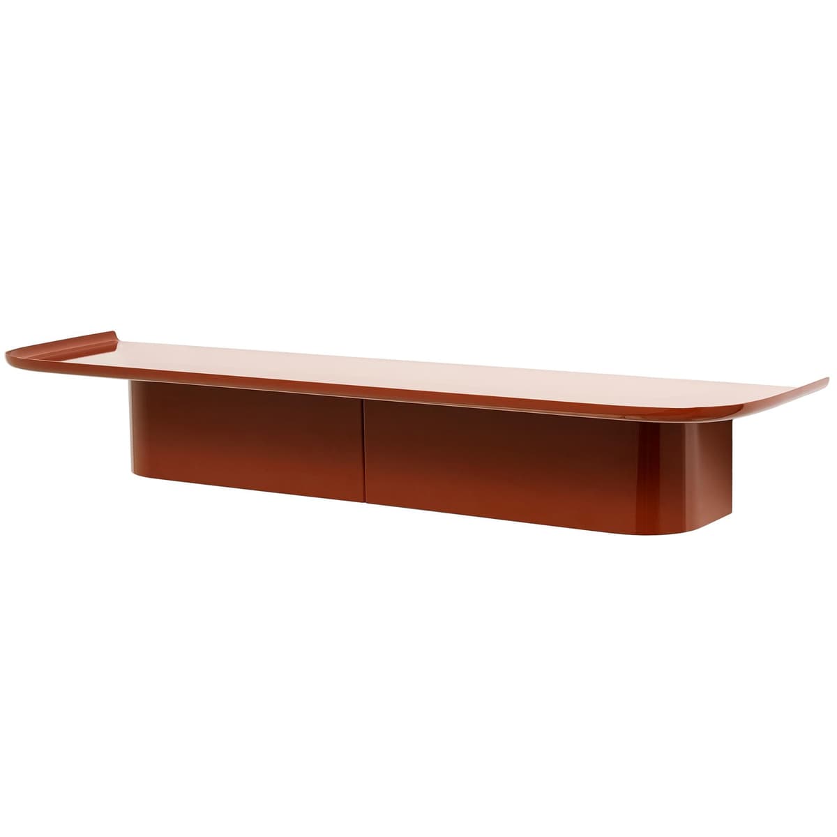 Hay Korpus Shelf Wandplank 7 Haken Brick Red