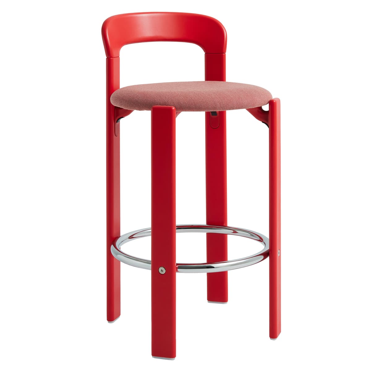 Hay Rey Barkruk 65 Gestoffeerd Scarlet Red Gelakt Beuken