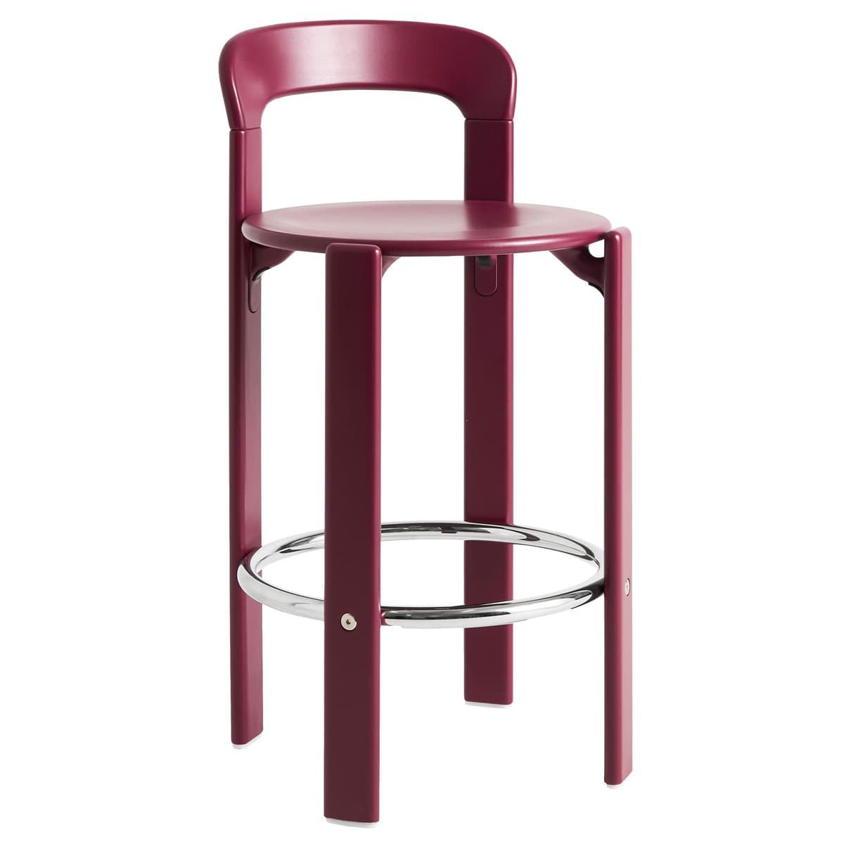 Hay Rey Barkruk 65 Grape Red Gelakt Beuken