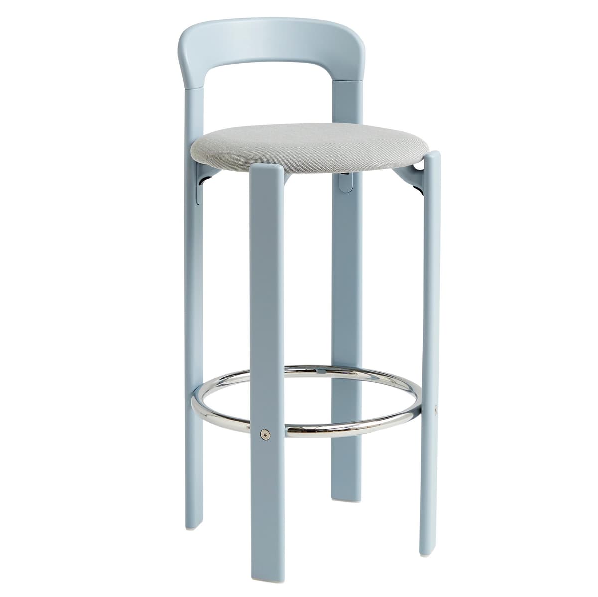 Hay Rey Barkruk 75 Gestoffeerd Slate Blue Gelakt Beuken