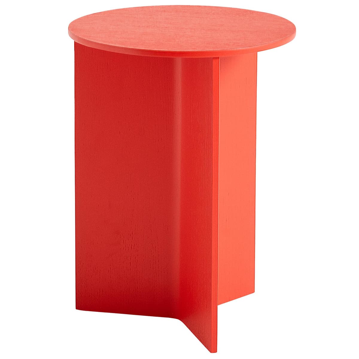 Hay Slit Wood High Bijzettafel 35 Candy Red Lacquered Oak