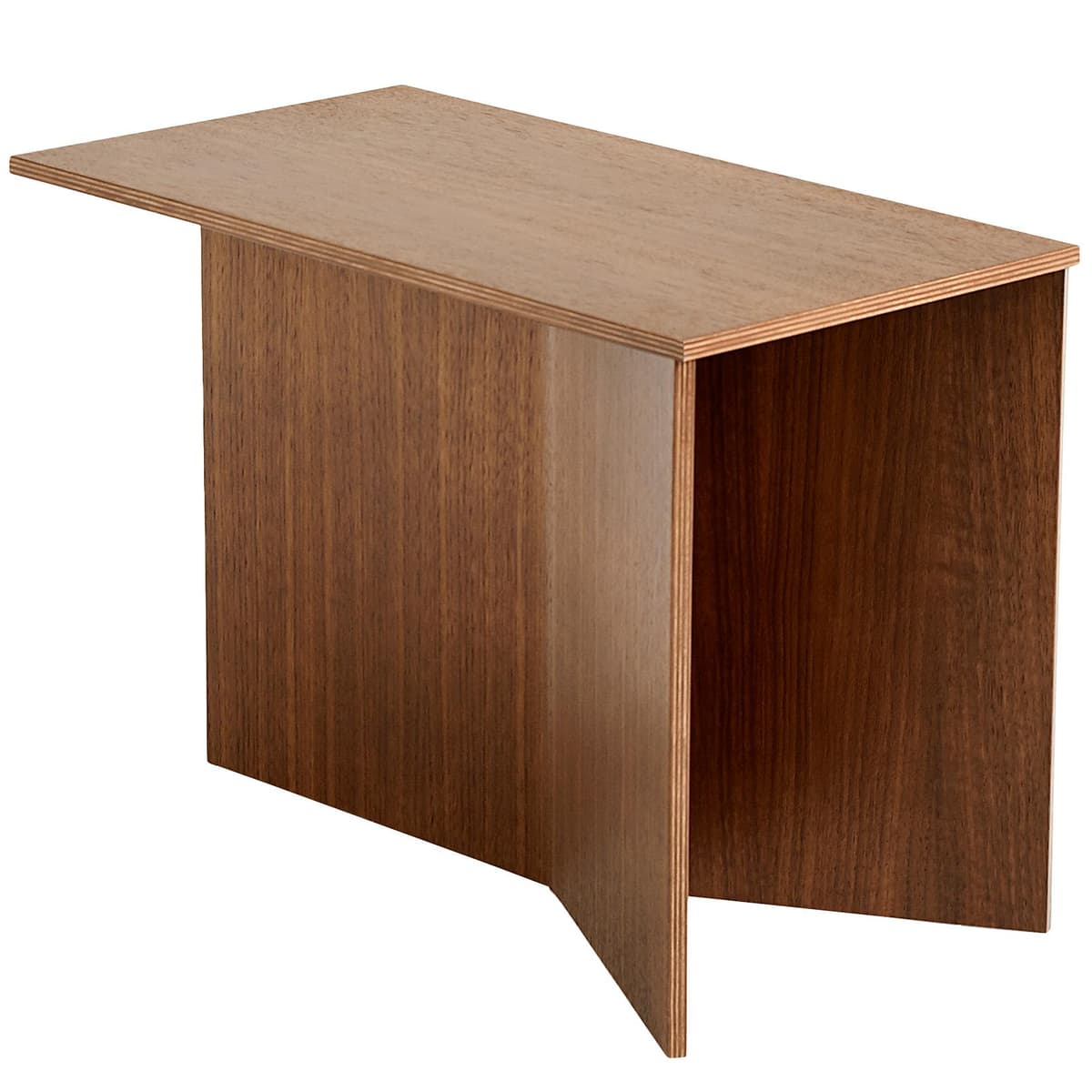 Hay Slit Wood Oblong Bijzettafel 49.5x27.5 Gelakt Walnoot