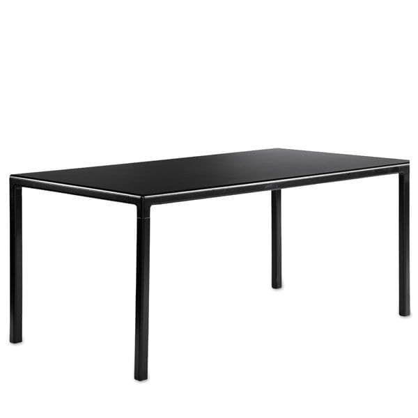 Hay Table T12 Tafel Rechte Hoeken  - Frame: Zwart - Top: Zwart Linoleum - 200x95x74