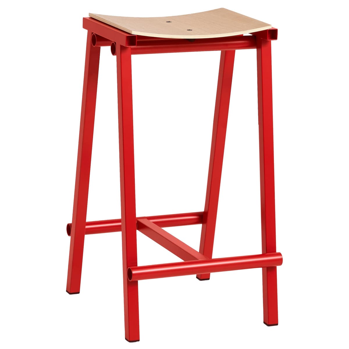 Hay Taburete 8 Barkruk H65 Gelakt Eiken Signal Red