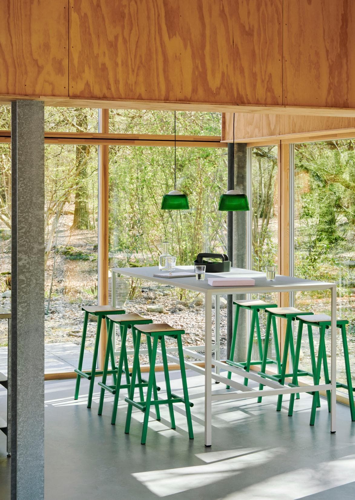 Hay Taburete 8 Barkruk H75 Gelakt Eiken Signal Red thumbnail 4