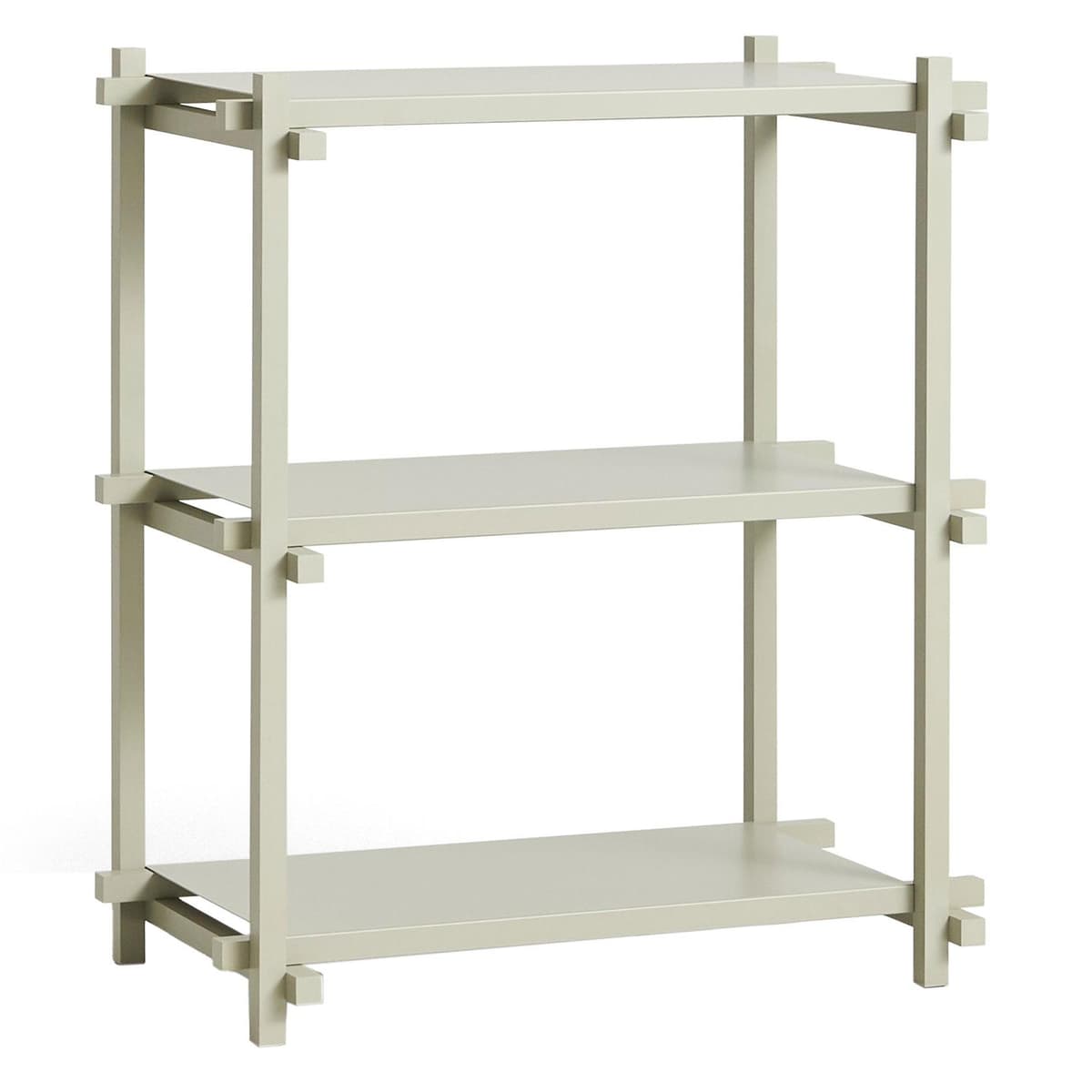 Hay Woody Column Low Stellingkast Grijs Beuken Frame Smokey Grey