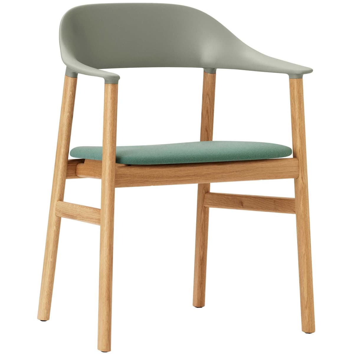 Normann Copenhagen Herit Armchair Oak Stoel Synergy Dusty Green