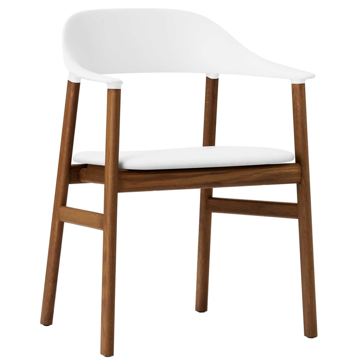 Normann Copenhagen Herit Armchair Smoked Oak Stoel Spectrum Leer Wit