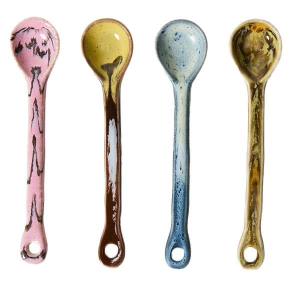 HKliving 70's Ceramic Lepels M Set Van 4 Sketch