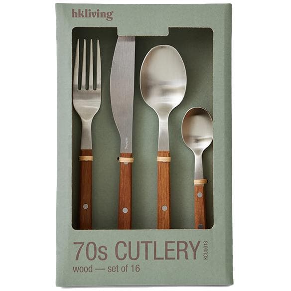 HKliving 70s Bestek Set Van 16 Wood