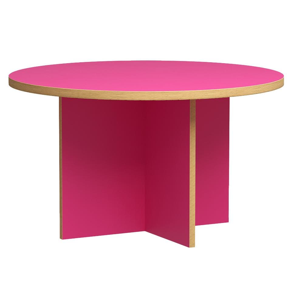 HKliving Dining Table EettafelØ130 Raspberry