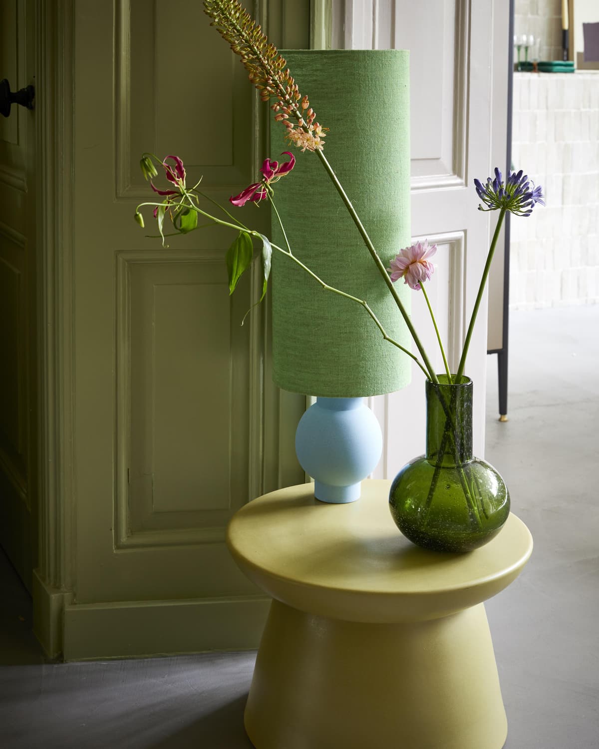 HKliving Earthenware BijzettafelØ40 Green thumbnail 2