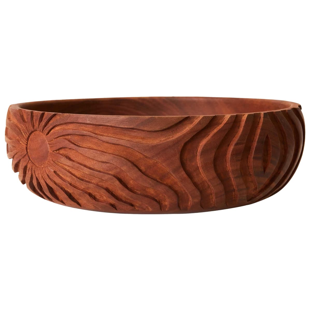 HKliving Hand Carved Schaal LØ23 Mahoniehout