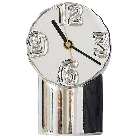 HKliving Retro Ceramic Klok Chrome