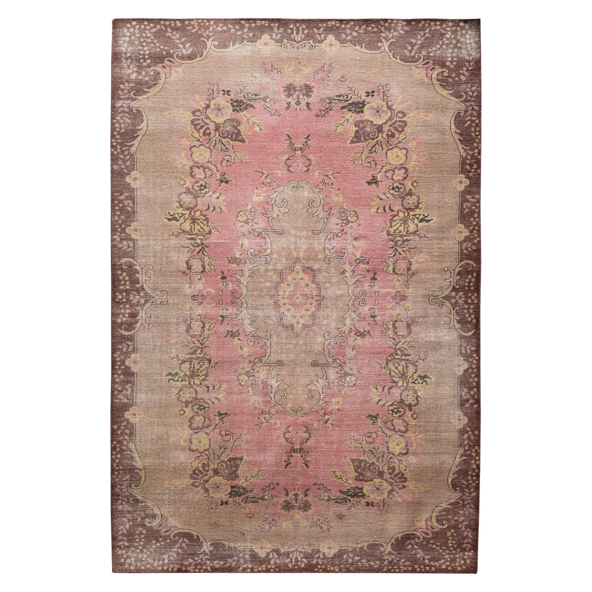 HKliving Wool Knotted Vloerkleed 200x300 Floral Pink