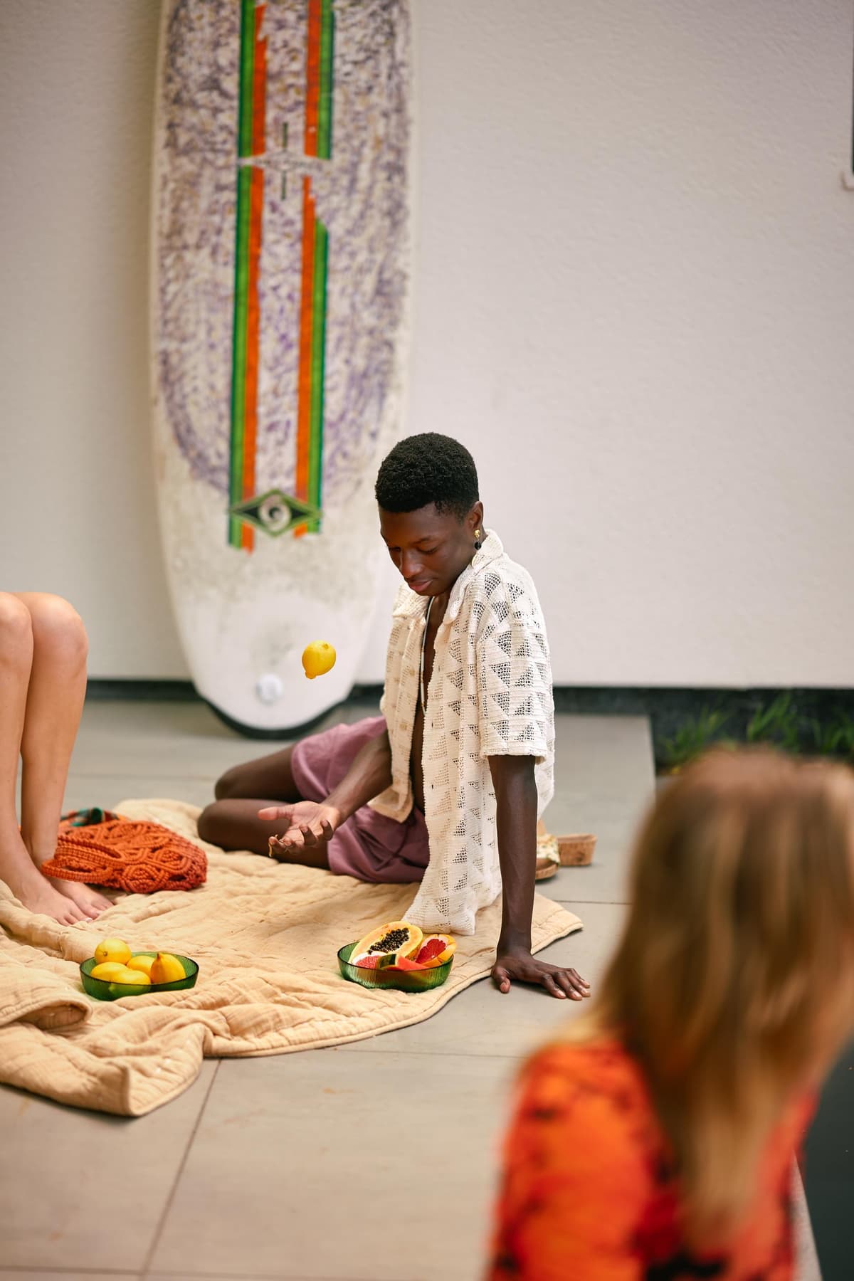 HKliving Quilted Plaid 130x170 Sand thumbnail 2