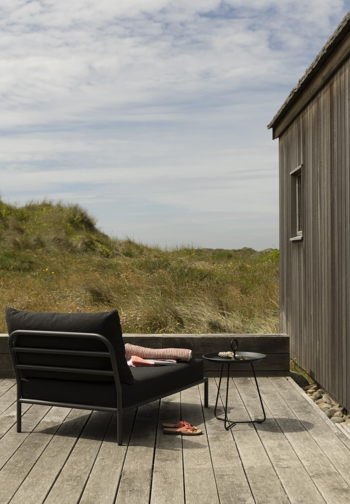 Houe Level2 Chaise Longue Ligbed Frame Donkergrijs Stof Ash thumbnail 2