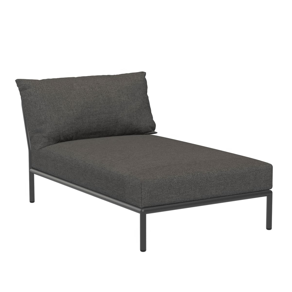 Houe Level2 Chaise Longue Ligbed Frame Donkergrijs Stof Dark Grey