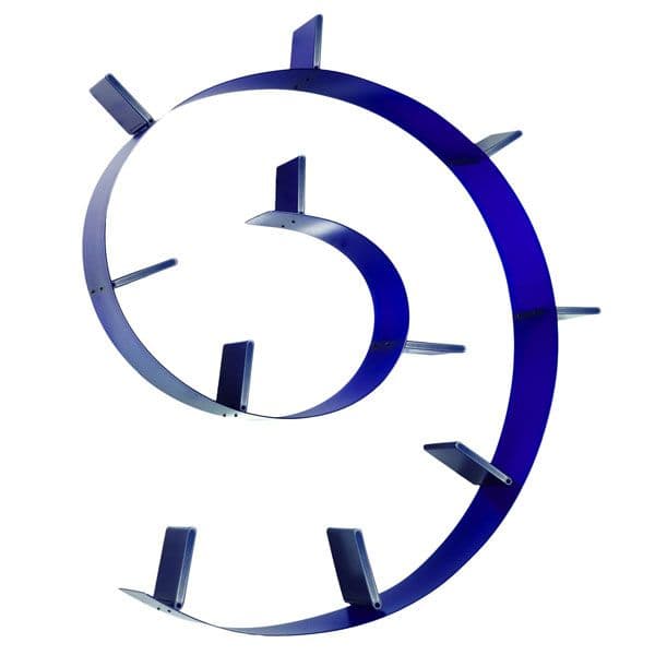 Kartell Bookworm Wandplank 11 Boeksteunen Kobaltblauw Doorzichtig