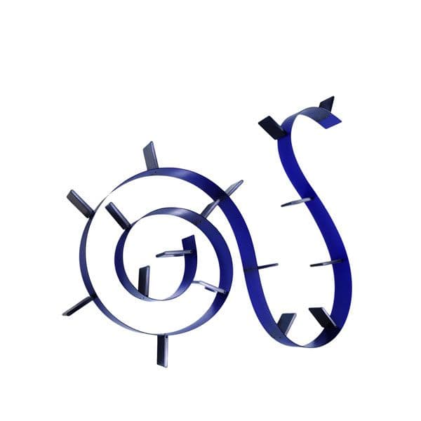 Kartell Bookworm Wandplank 17 Boeksteunen Kobaltblauw Doorzichtig