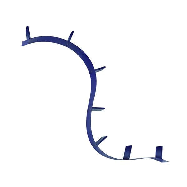 Kartell Bookworm Wandplank 7 Boeksteunen Kobaltblauw Doorzichtig