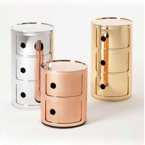 Kartell Componibili Kast Nachtkast Metallic (2 Comp.)Ø32 Goud thumbnail 4