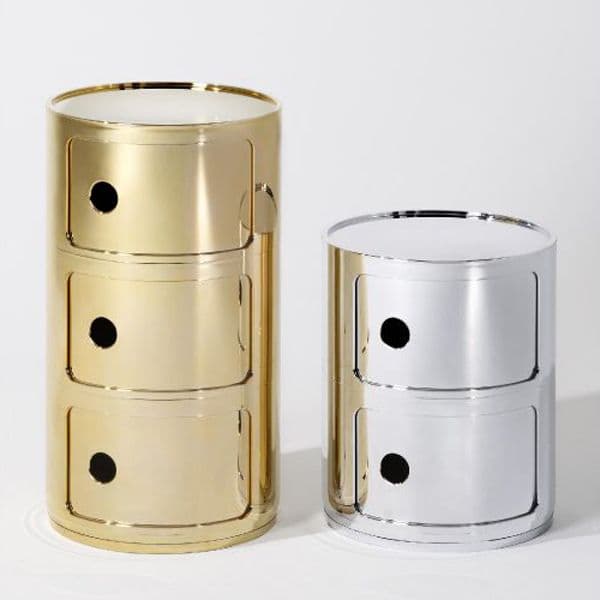 Kartell Componibili Kast Nachtkast Metallic (2 Comp.)Ø32 Goud thumbnail 2