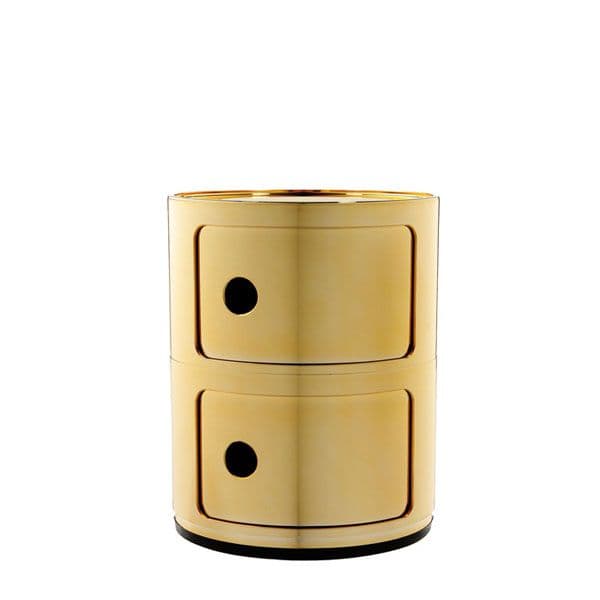 Kartell Componibili Kast Nachtkast Metallic (2 Comp.)Ø32 Goud