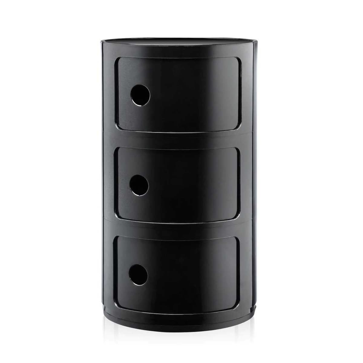 Kartell Componibili KastØ32 Nachtkastje (3 Comp.) Mat Zwart