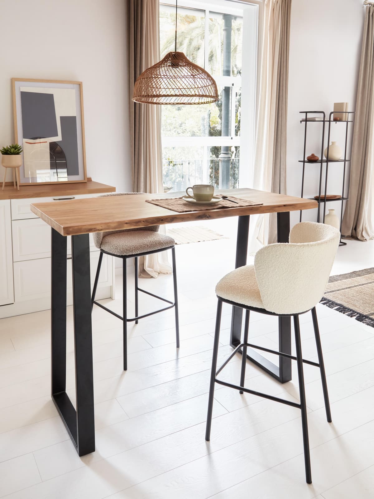 Kave Home Ciselia Barkruk 75 Chenille Beige thumbnail 3