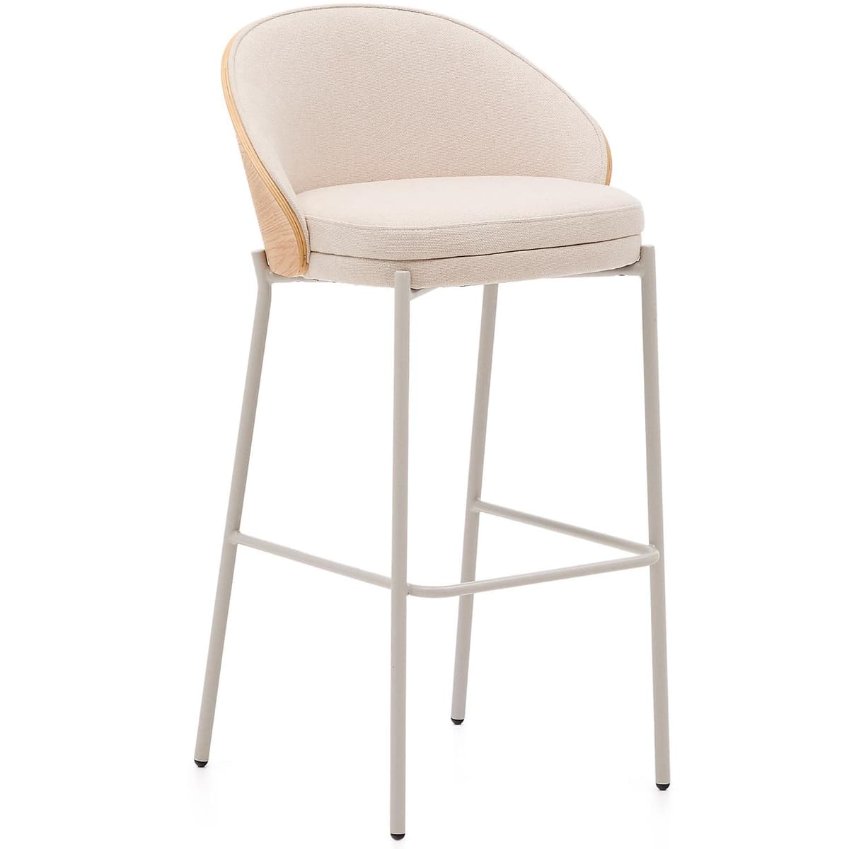 Kave Home Eamy Barkruk H77 Beige,naturel Hout