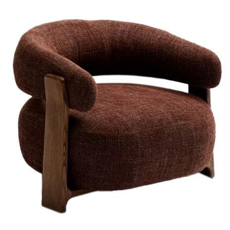 Kave Home Granite Fauteuil Donker Essenhout Bruin Chenille