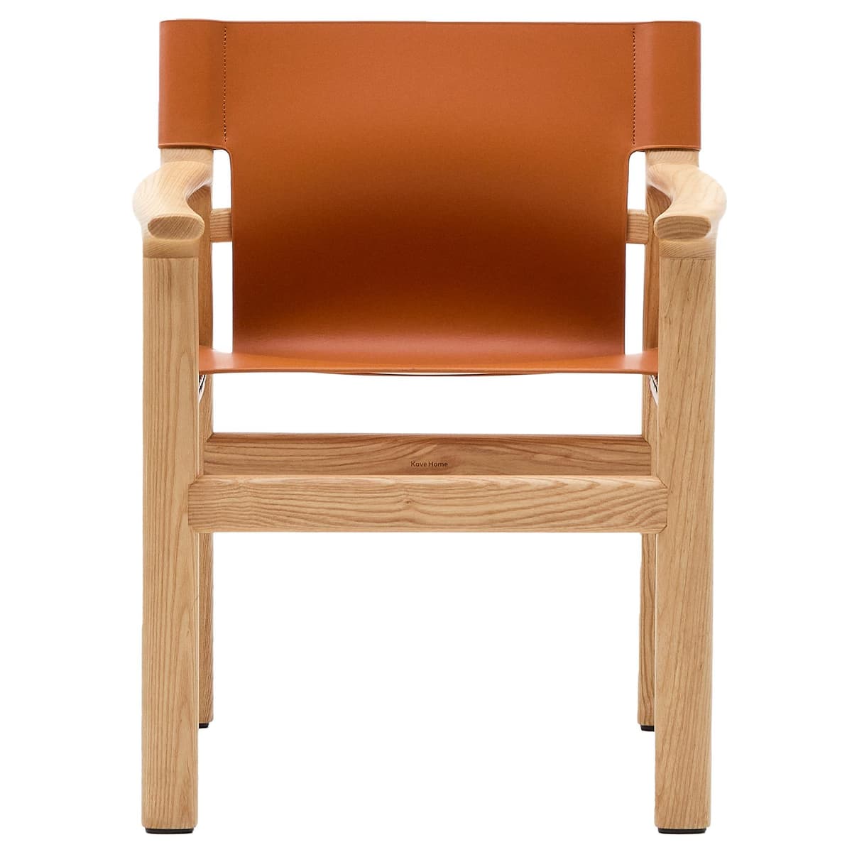 Kave Home Jan Eetkamerstoel Naturel Lichtbruin Gerecycled Leer