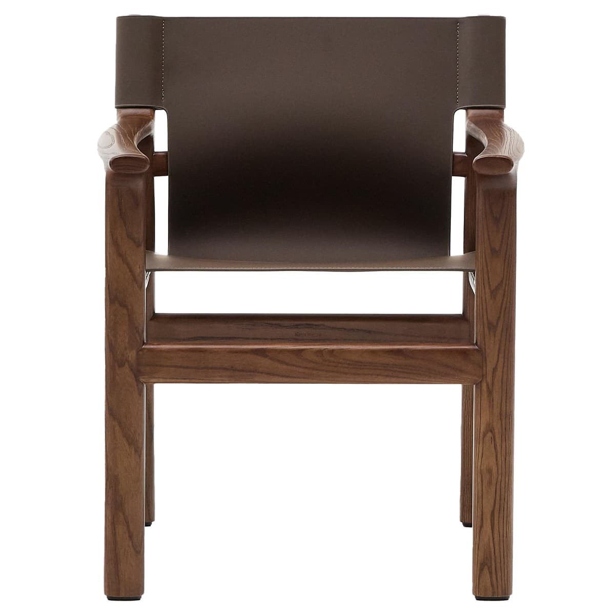 Kave Home Jan Eetkamerstoel Walnoot Donkerbruin Gerecycled Leer