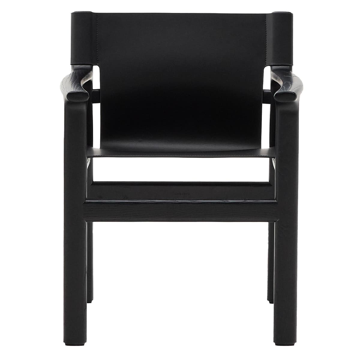 Kave Home Jan Eetkamerstoel Zwart Zwart Gerecycled Leer