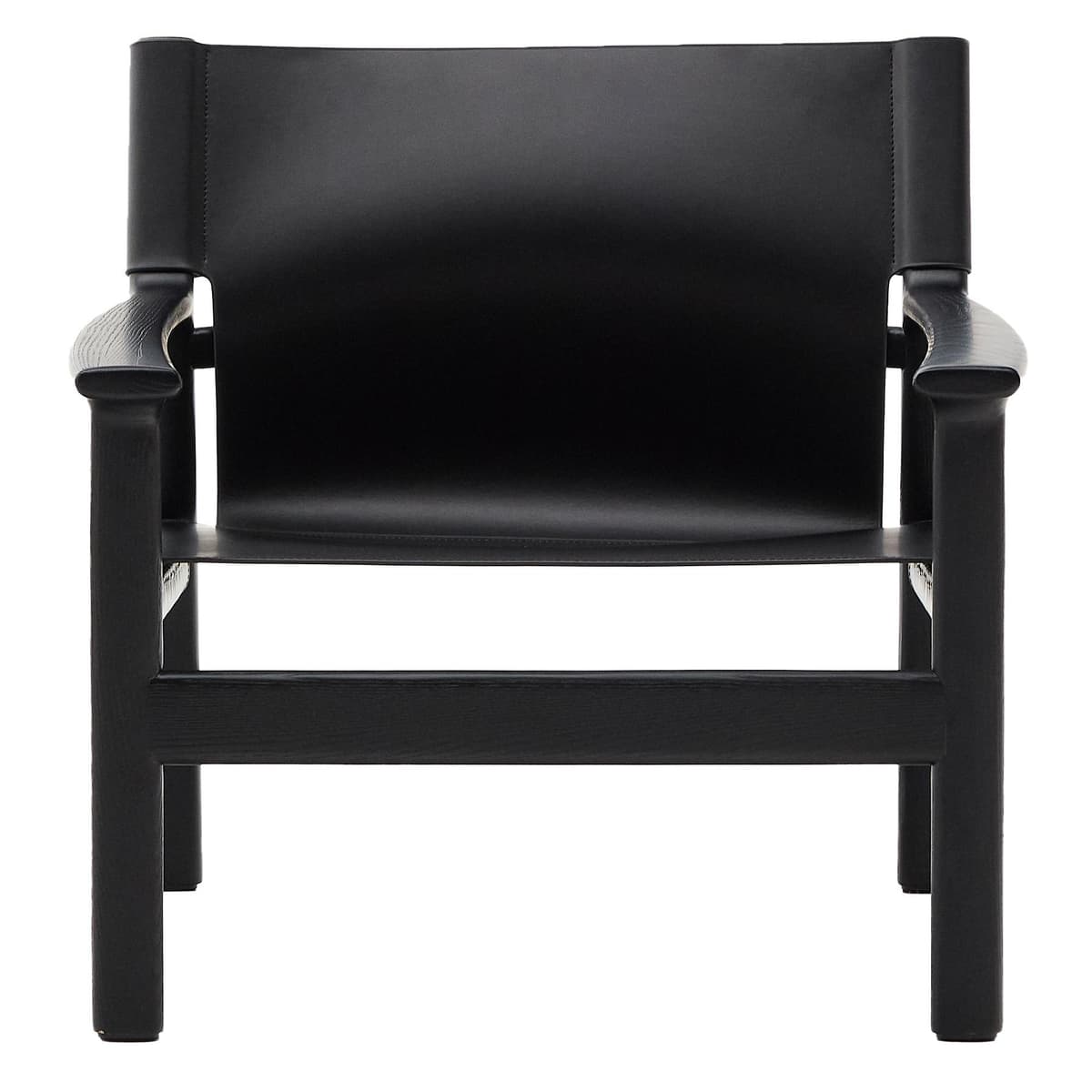 Kave Home Jan Fauteuil Zwart Zwart Gerecycled Leer