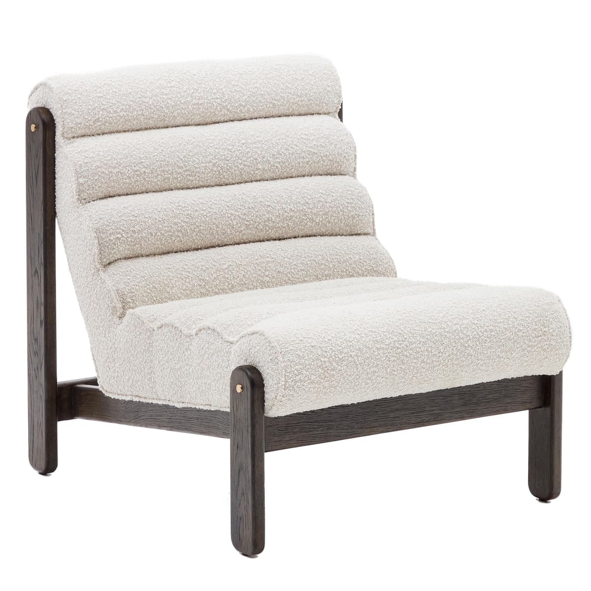 Kave Home Magira Fauteuil Walnoot Onderstel/witte Zitting