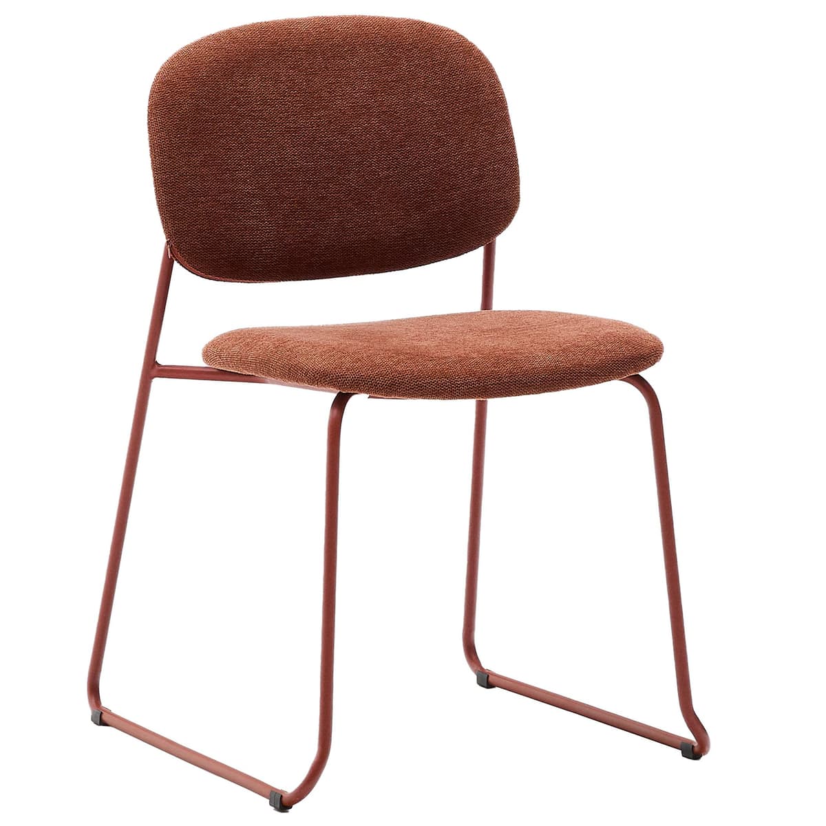 Kave Home Meli Eetkamerstoel Terracotta Chenille