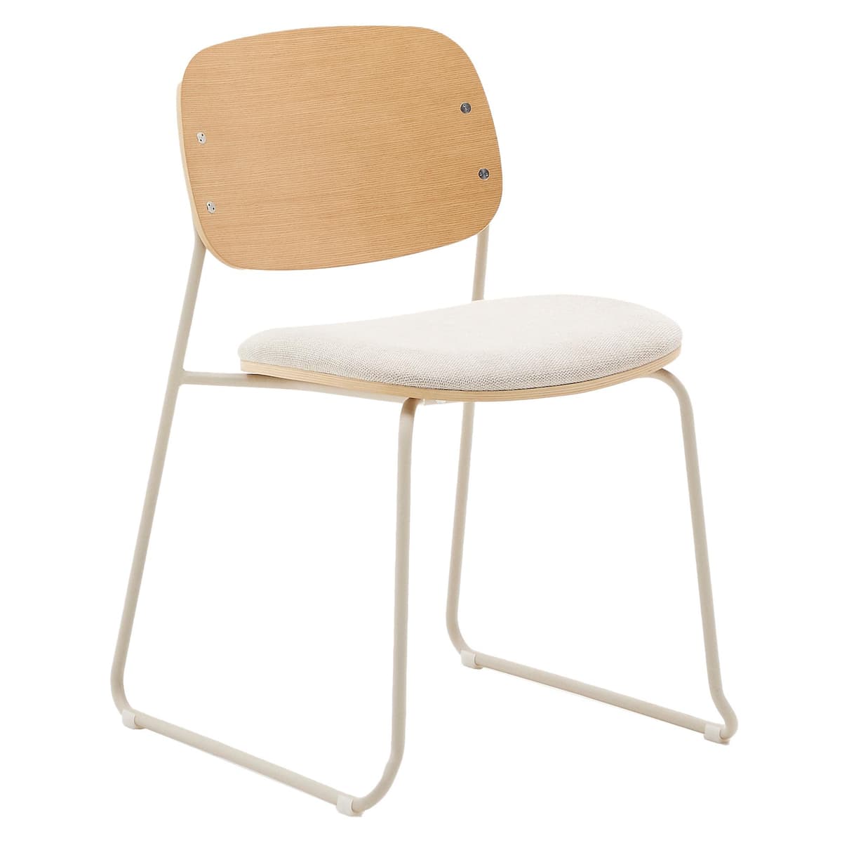 Kave Home Meli Eetkamerstoel Beige Chenille/multiplex