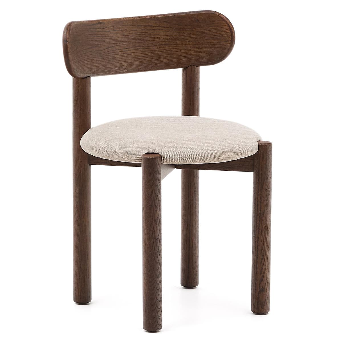 Kave Home Nebai Eetkamerstoel Eiken Walnoot Bruin