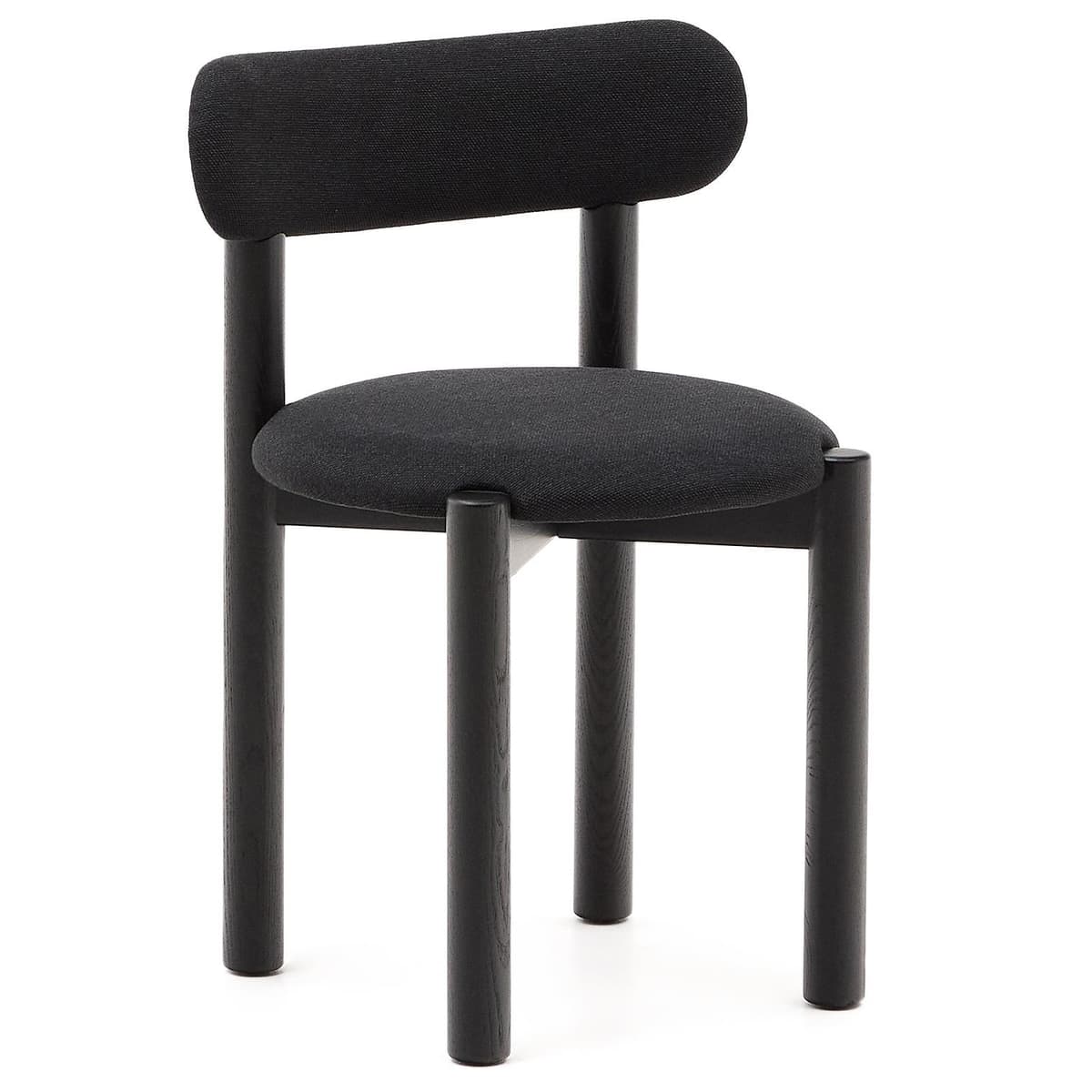 Kave Home Nebai Eetkamerstoel Zwart Eiken Zwart