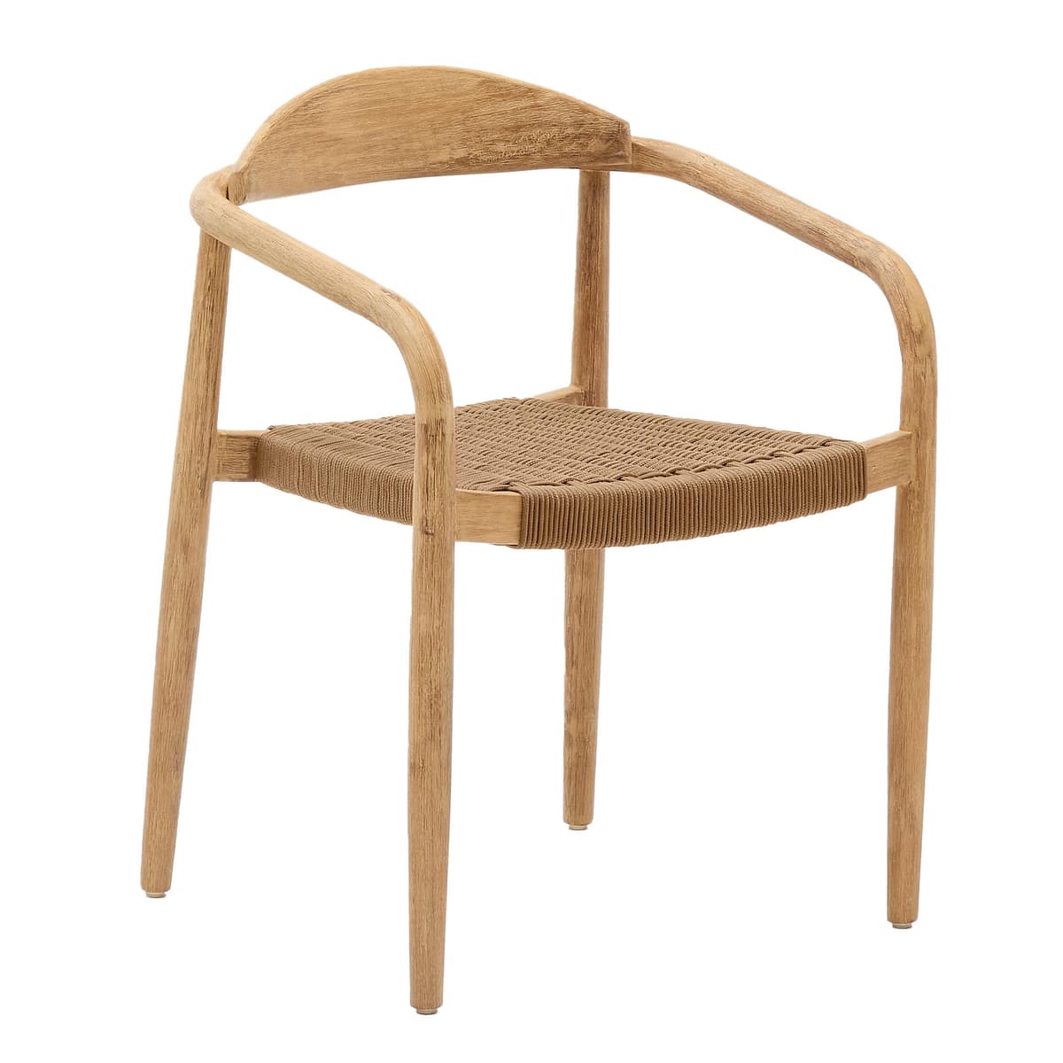 Kave Home Nina Eetkamerstoel Accacia Met Beige Koord