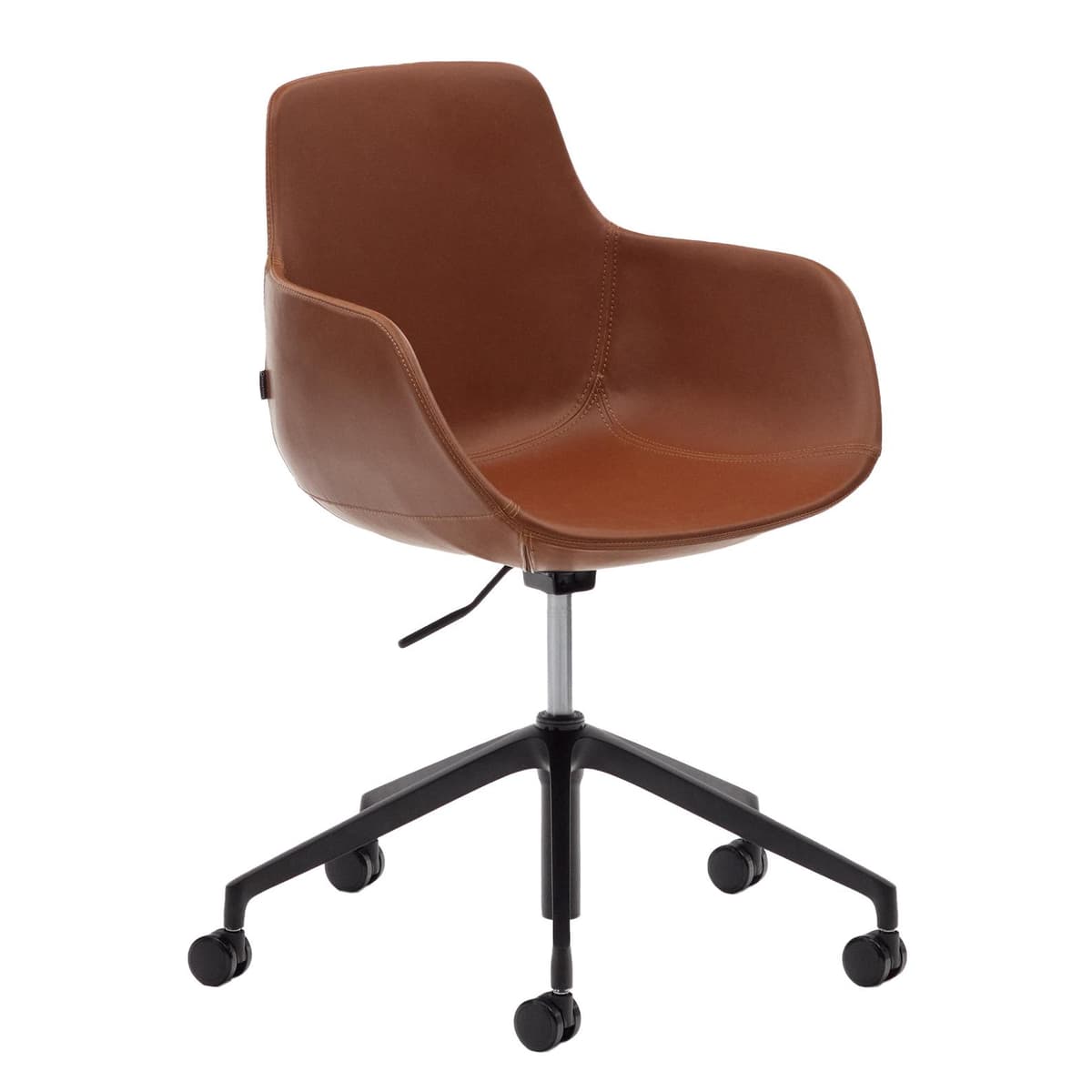 Kave Home Tissiana Bureaustoel Bruin Leer