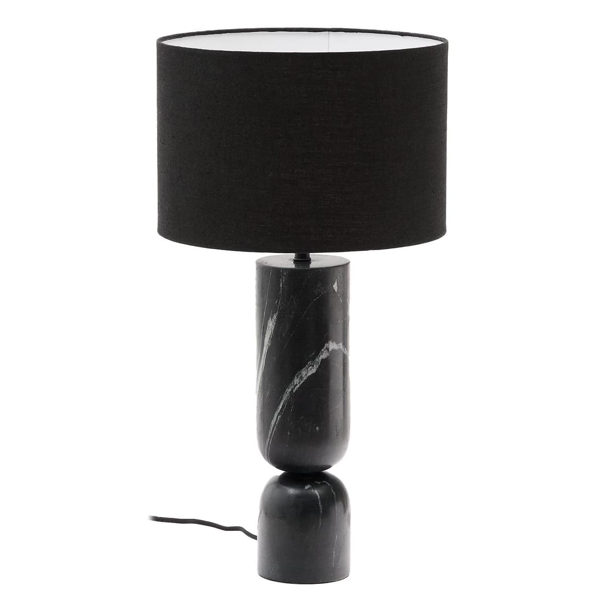 Kave Home Vex Tafellamp Zwart Marmer Zwart
